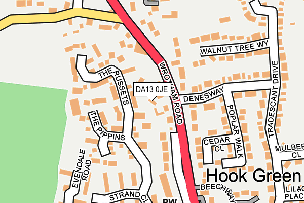 DA13 0JE map - OS OpenMap – Local (Ordnance Survey)