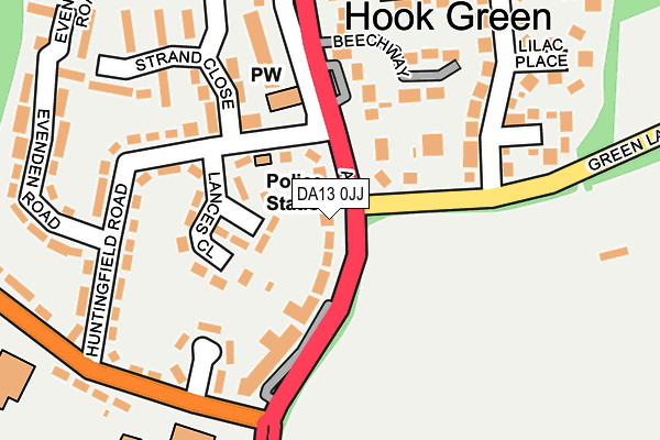 DA13 0JJ map - OS OpenMap – Local (Ordnance Survey)