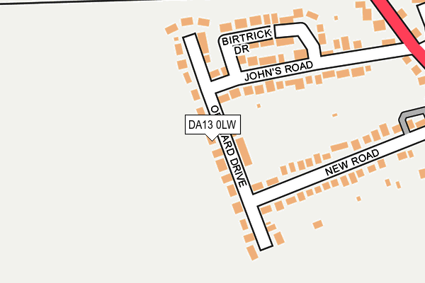 DA13 0LW map - OS OpenMap – Local (Ordnance Survey)