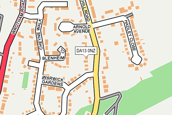 DA13 0NZ map - OS OpenMap – Local (Ordnance Survey)