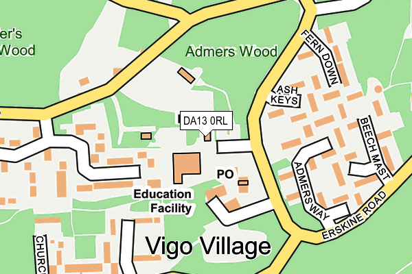 DA13 0RL map - OS OpenMap – Local (Ordnance Survey)