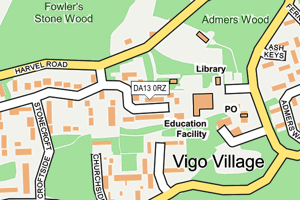 DA13 0RZ map - OS OpenMap – Local (Ordnance Survey)