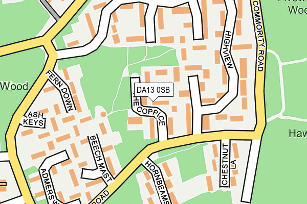 DA13 0SB map - OS OpenMap – Local (Ordnance Survey)