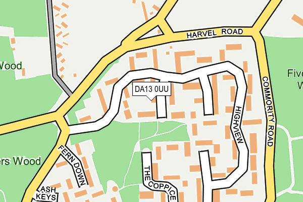 DA13 0UU map - OS OpenMap – Local (Ordnance Survey)