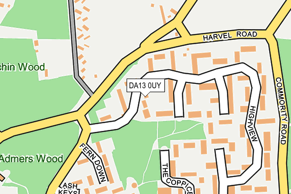 DA13 0UY map - OS OpenMap – Local (Ordnance Survey)
