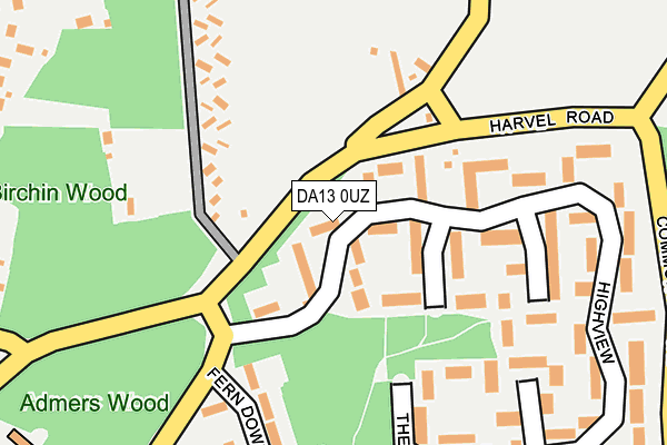 DA13 0UZ map - OS OpenMap – Local (Ordnance Survey)