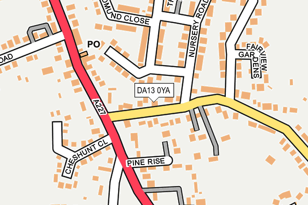 DA13 0YA map - OS OpenMap – Local (Ordnance Survey)