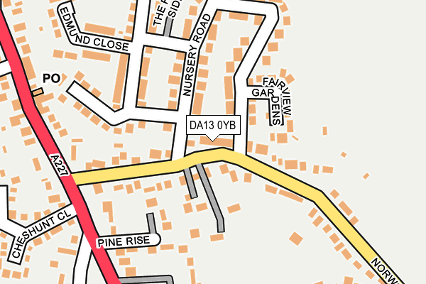 DA13 0YB map - OS OpenMap – Local (Ordnance Survey)