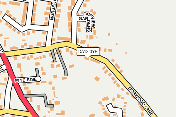 DA13 0YE map - OS OpenMap – Local (Ordnance Survey)