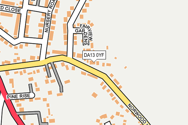 DA13 0YF map - OS OpenMap – Local (Ordnance Survey)