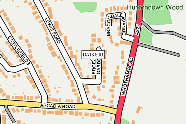 DA13 9JU map - OS OpenMap – Local (Ordnance Survey)