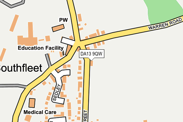 DA13 9QW map - OS OpenMap – Local (Ordnance Survey)
