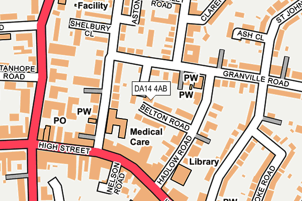 DA14 4AB map - OS OpenMap – Local (Ordnance Survey)
