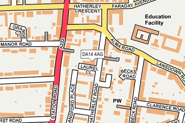 DA14 4AG map - OS OpenMap – Local (Ordnance Survey)