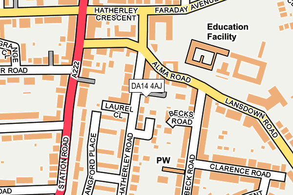 DA14 4AJ map - OS OpenMap – Local (Ordnance Survey)