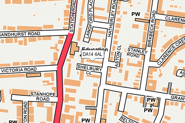 DA14 4AL map - OS OpenMap – Local (Ordnance Survey)