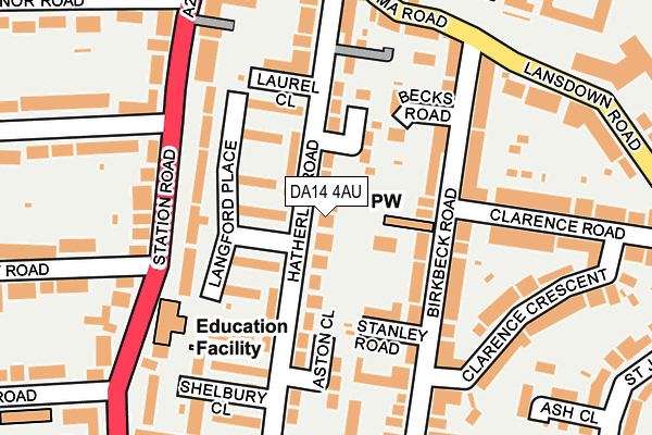 DA14 4AU map - OS OpenMap – Local (Ordnance Survey)