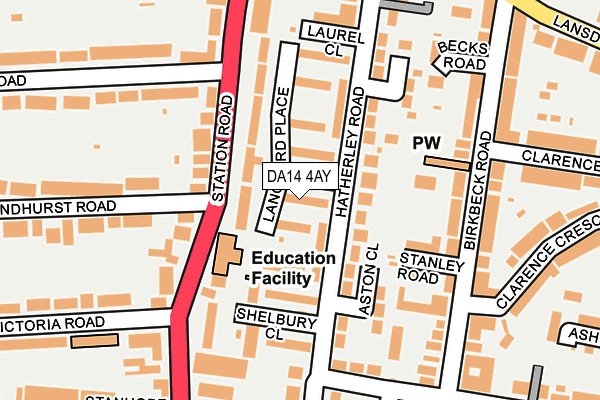 DA14 4AY map - OS OpenMap – Local (Ordnance Survey)