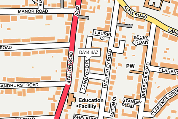 DA14 4AZ map - OS OpenMap – Local (Ordnance Survey)