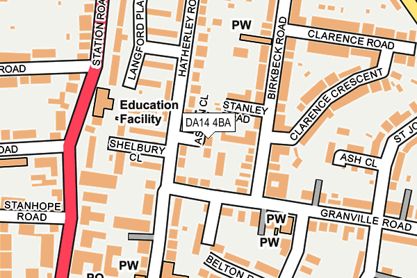 DA14 4BA map - OS OpenMap – Local (Ordnance Survey)