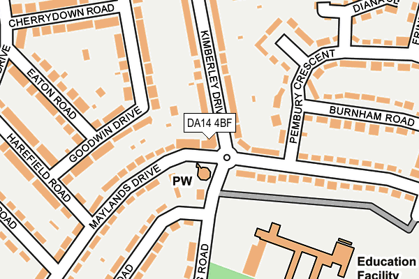 DA14 4BF map - OS OpenMap – Local (Ordnance Survey)