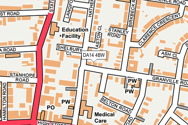 DA14 4BW map - OS OpenMap – Local (Ordnance Survey)