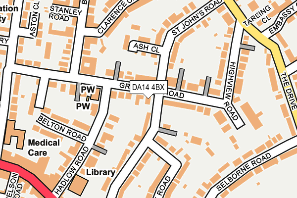 DA14 4BX map - OS OpenMap – Local (Ordnance Survey)