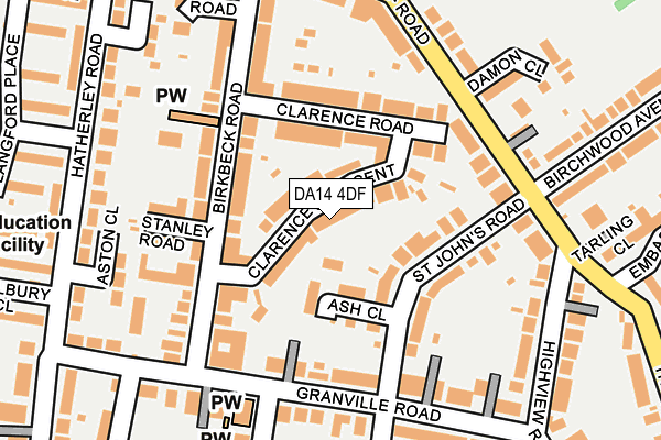DA14 4DF map - OS OpenMap – Local (Ordnance Survey)