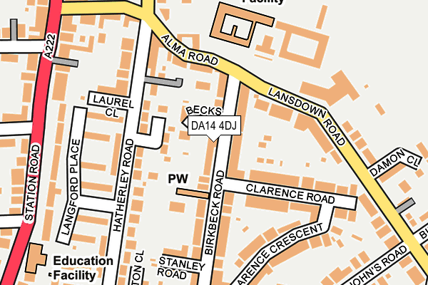 DA14 4DJ map - OS OpenMap – Local (Ordnance Survey)