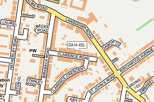 DA14 4DL map - OS OpenMap – Local (Ordnance Survey)