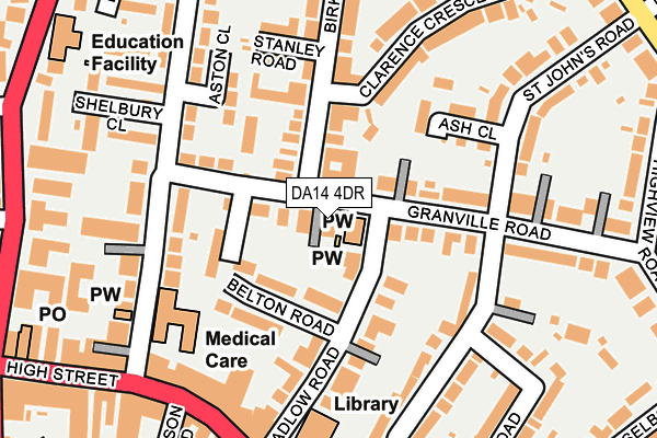 Map of 10/14 GRANVILLE ROAD (SIDCUP) FLAT MAINTENANCE LIMITED at local scale