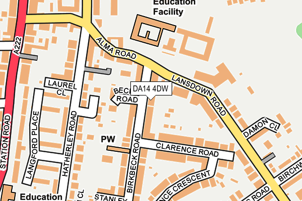 DA14 4DW map - OS OpenMap – Local (Ordnance Survey)