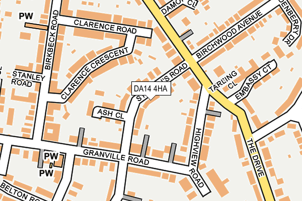 DA14 4HA map - OS OpenMap – Local (Ordnance Survey)