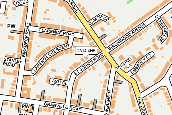 DA14 4HB map - OS OpenMap – Local (Ordnance Survey)