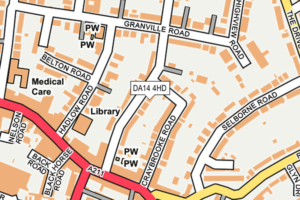 DA14 4HD map - OS OpenMap – Local (Ordnance Survey)