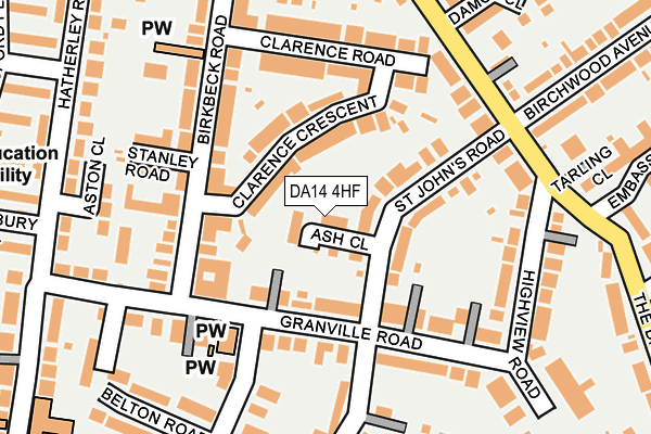 DA14 4HF map - OS OpenMap – Local (Ordnance Survey)