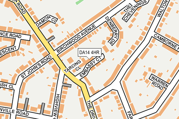DA14 4HR map - OS OpenMap – Local (Ordnance Survey)