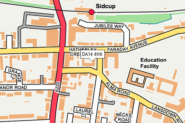 DA14 4HX map - OS OpenMap – Local (Ordnance Survey)