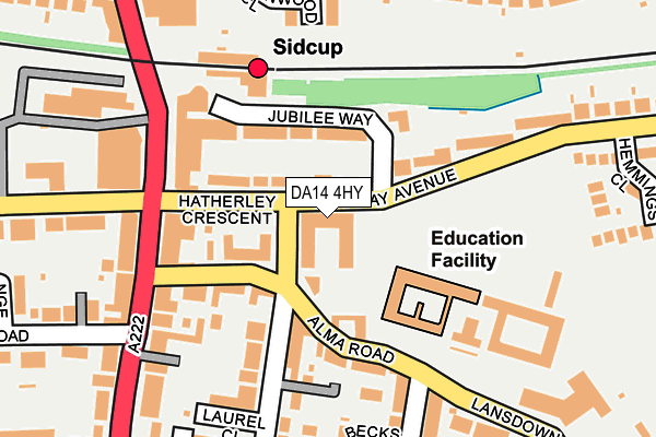DA14 4HY map - OS OpenMap – Local (Ordnance Survey)