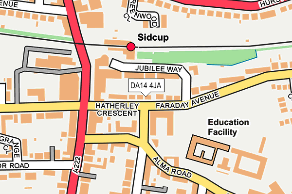 DA14 4JA map - OS OpenMap – Local (Ordnance Survey)