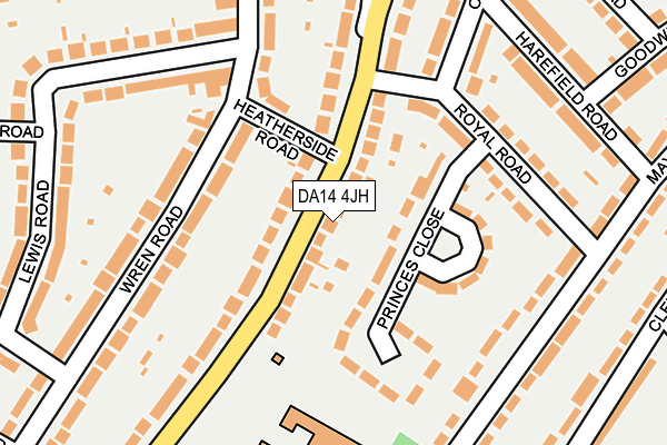 DA14 4JH map - OS OpenMap – Local (Ordnance Survey)