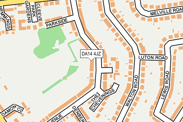 DA14 4JZ map - OS OpenMap – Local (Ordnance Survey)
