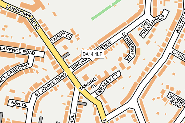 DA14 4LF map - OS OpenMap – Local (Ordnance Survey)