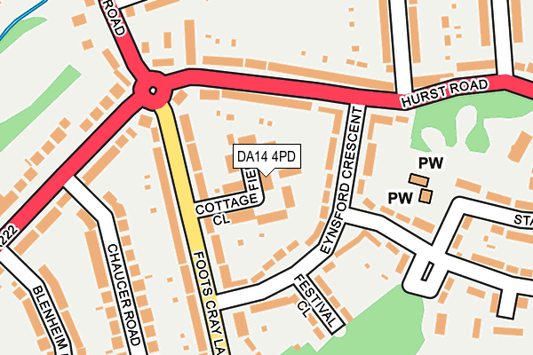 DA14 4PD map - OS OpenMap – Local (Ordnance Survey)