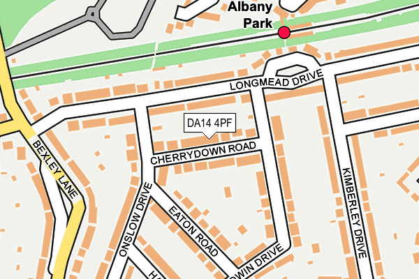 DA14 4PF map - OS OpenMap – Local (Ordnance Survey)