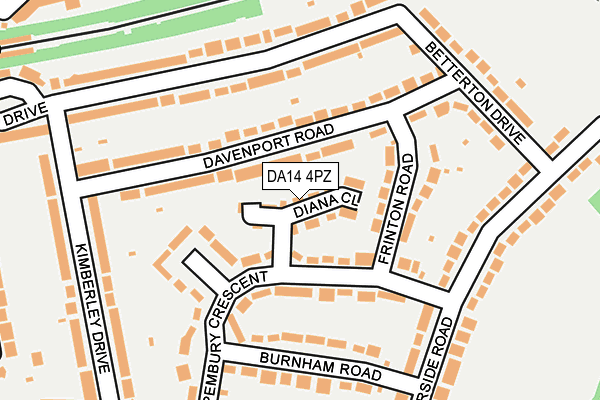 DA14 4PZ map - OS OpenMap – Local (Ordnance Survey)