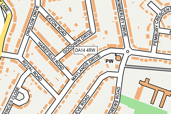 DA14 4RW map - OS OpenMap – Local (Ordnance Survey)