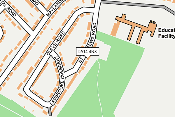 DA14 4RX map - OS OpenMap – Local (Ordnance Survey)