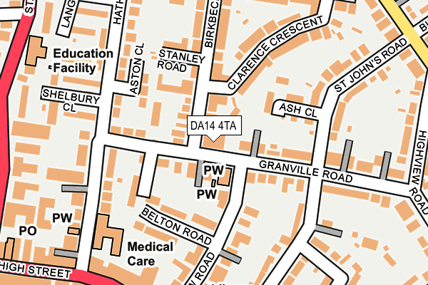 DA14 4TA map - OS OpenMap – Local (Ordnance Survey)