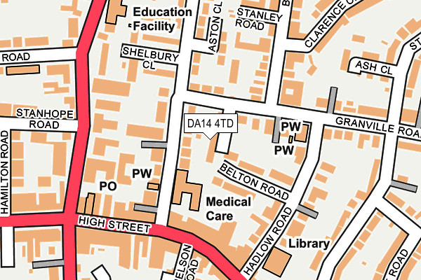 DA14 4TD map - OS OpenMap – Local (Ordnance Survey)